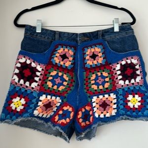 Farm Rio x Anthro crochet shorts